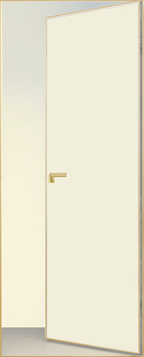 Двери в интерьере - Дверь скрытая ИУ-42 AL gold с 4-х сторон, эмаль белый жемчуг, revers 2,11 м
