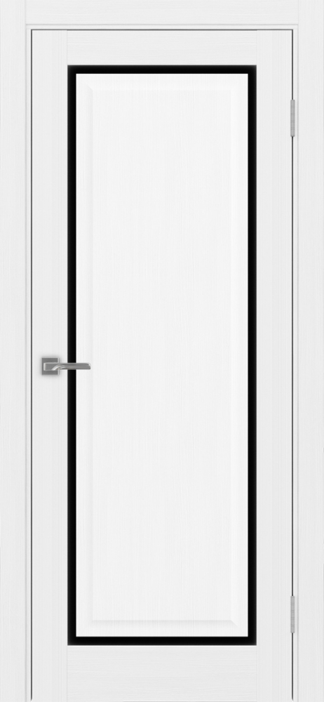 Двери в интерьере - Дверь Эко 601С.21 ОФ4 белый лед, lacobel черный