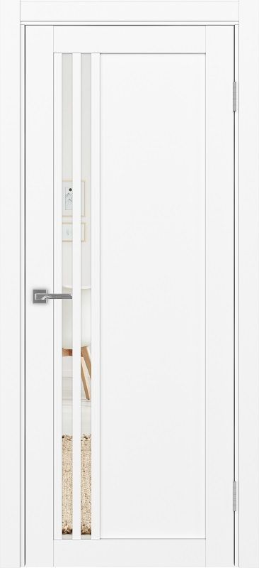 Двери в интерьере - Дверь Эко 555.21 белый снежный, стеклопакет зеркало