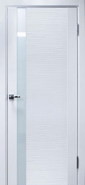 Двери в интерьере - Дверь ZADOOR D4 техно эмаль белая, стекло лакобель белое