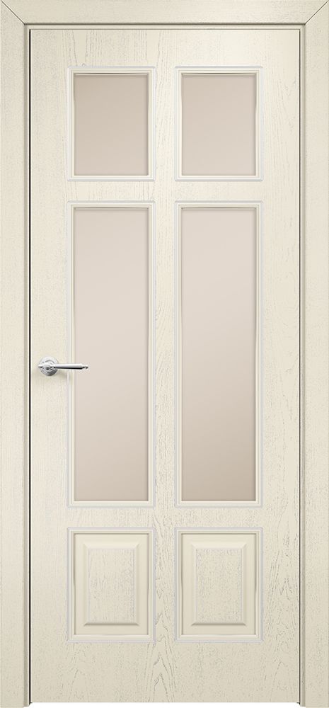 Двери в интерьере - Дверь Оникс Гранд фрезерованная эмаль слоновая кость патина серебро, сатинат бронза