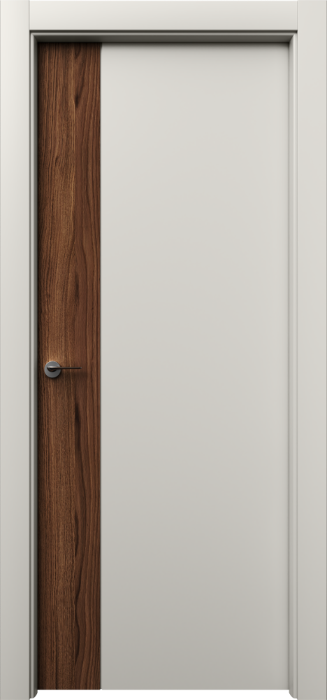 Двери в интерьере - Дверь Неом эмаль RAL 9001, шпон орех американский, глухая