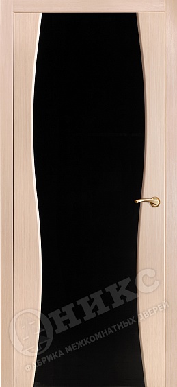 Двери в интерьере - Дверь Оникс Грация беленый дуб, черный триплекс