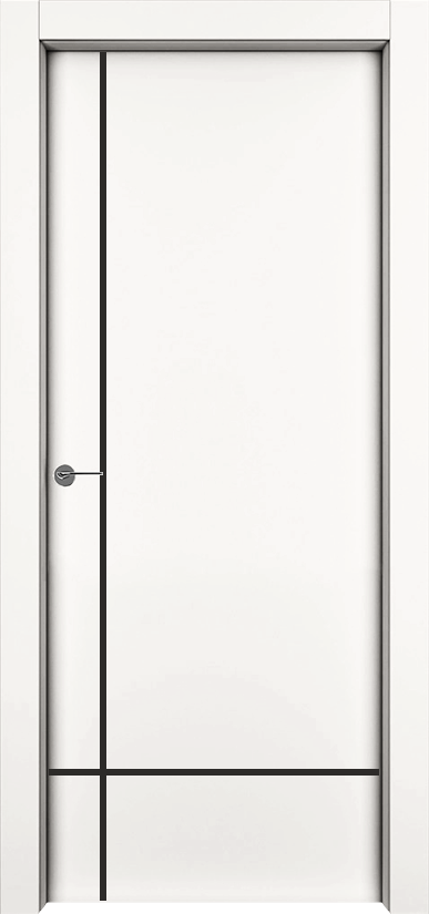 Двери в интерьере - Дверь 1001-М3 эмаль RAL 9010, молдинг черный, глухая