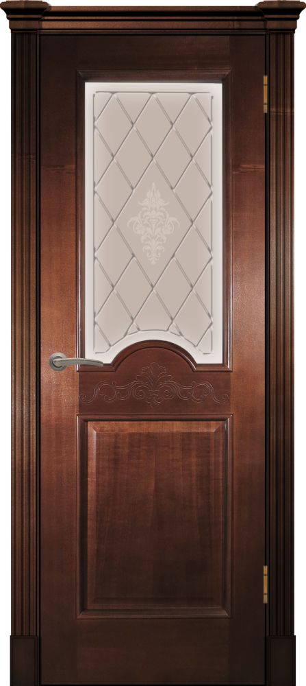 Двери в интерьере - Дверь Покровские двери Париж миланский орех, стекло тон. АП-49