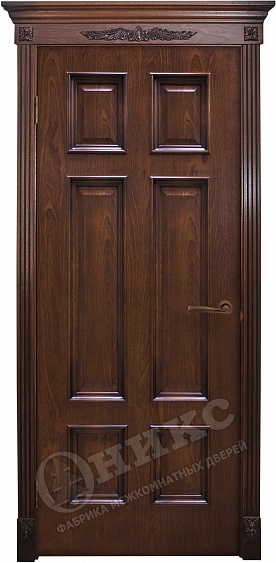 Двери в интерьере - Дверь Оникс Гранд красное дерево с черной патиной, глухая