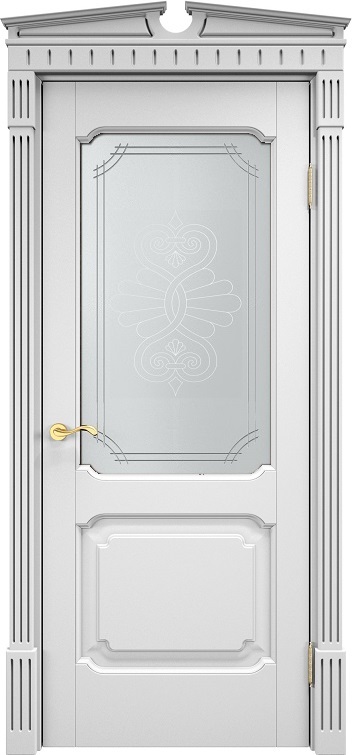 Двери в интерьере - Дверь Итальянская Легенда массив ольхи ОЛ7.2 эмаль белая, стекло 7-2