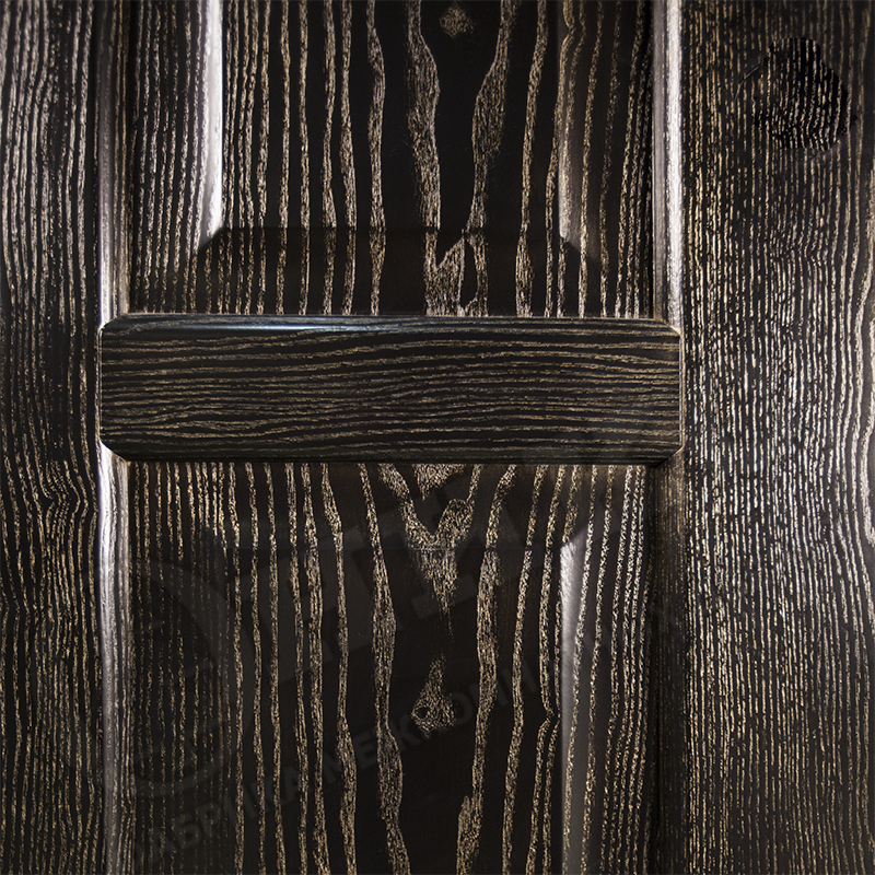 Дверь Оникс Вена 2 эмаль черная с золотой патиной, глухая. Фото №3