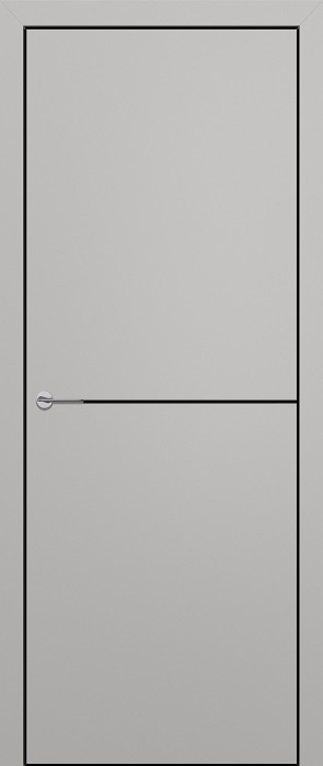 Двери в интерьере - Дверь Z K10 полипропилен серый, ALU кромка черная, молдинг черный, глухая