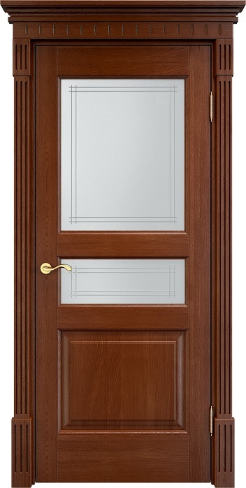 Двери в интерьере - Дверь Итальянская Легенда массив дуба Д5 коньяк, стекло 5-3