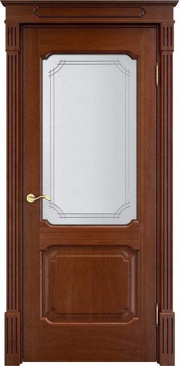 Двери в интерьере - Дверь Итальянская Легенда массив дуба Д7 коньяк, стекло 7-3