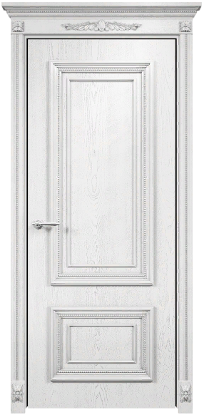 Дверь Оникс Мадрид эмаль белая патина серебро, глухая. Фото №5