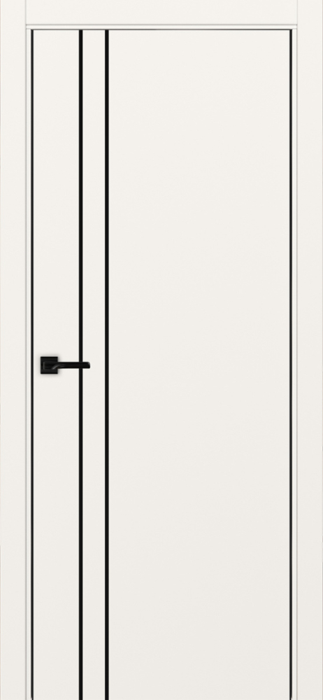 Двери в интерьере - Дверь Эко 205 бежевый молдинг SB, кромка AL черная SB с 2-х сторон, глухая