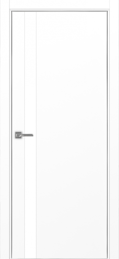 Двери в интерьере - Дверь Эко 211 белый снежный, кромка AL хром SC с 4-х сторон, lacobel белый