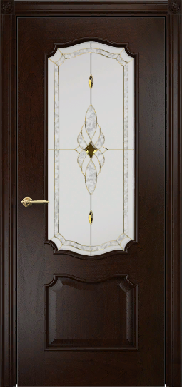 Дверь Оникс Венеция палисандр, стекло "Витраж Бевелс"