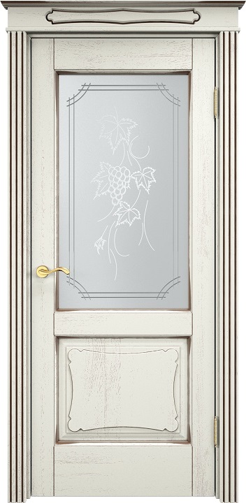 Двери в интерьере - Дверь Итальянская Легенда массив дуба Д6 эмаль F120 с черной патиной, стекло 6-2