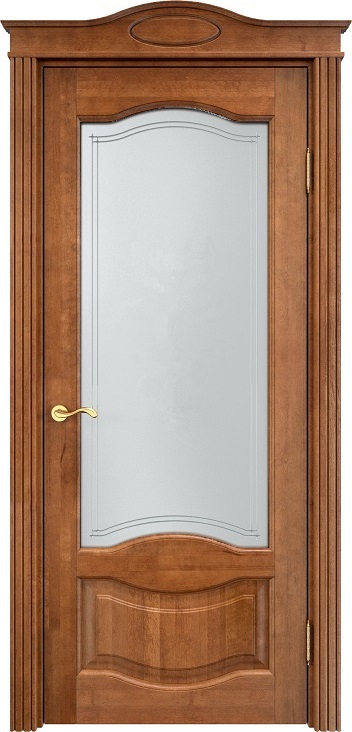 Двери в интерьере - Дверь ПМЦ массив ольхи ОЛ33 орех 10%, стекло 33-2
