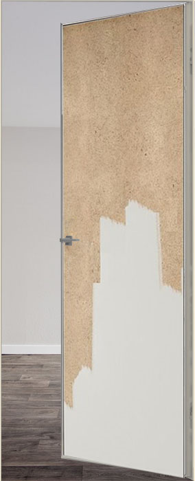 Двери в интерьере - Дверь скрытая грунт прозрачный 2,1 м, AL кромка, Revers 60 мм