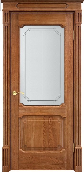 Двери в интерьере - Дверь Итальянская Легенда массив дуба Д7 орех 10%, стекло 7-3