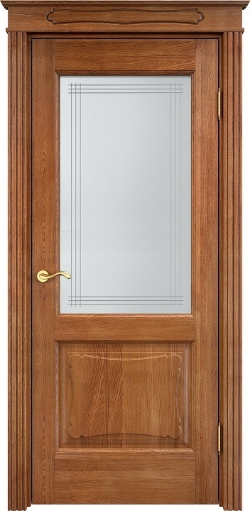 Двери в интерьере - Дверь Итальянская Легенда массив дуба Д6 орех 10%, стекло 6-7