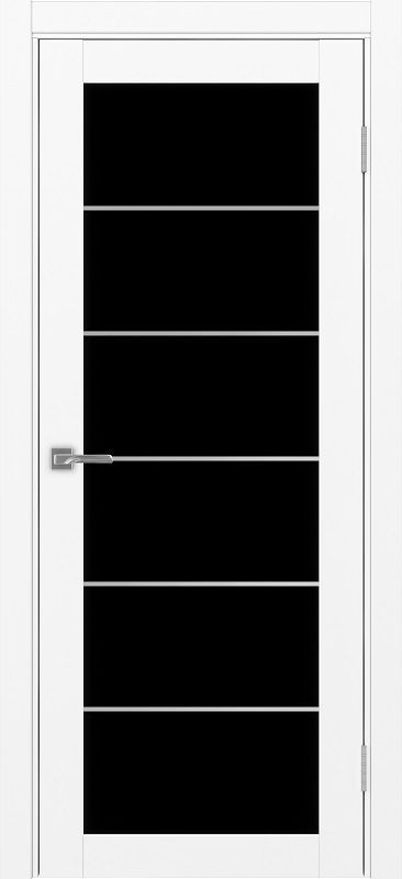 Двери в интерьере - Дверь Эко 501.2 АСС белый снежный молдинг SC, lacobel черный