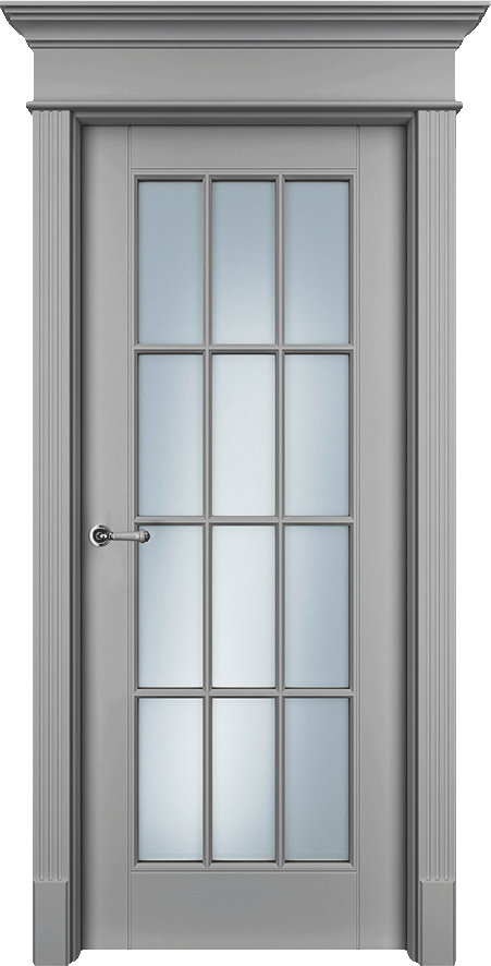 Двери в интерьере - Дверь Оксфорд эмаль серая, сатинат