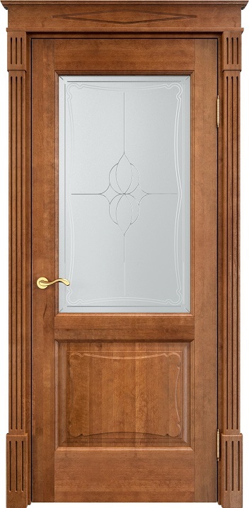 Двери в интерьере - Дверь Итальянская Легенда массив ольхи ОЛ6.2 орех 10%, стекло 6-5