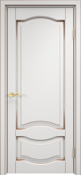 Дверь Итальянская Легенда массив ольхи ОЛ33 белый грунт с патиной орех, глухая