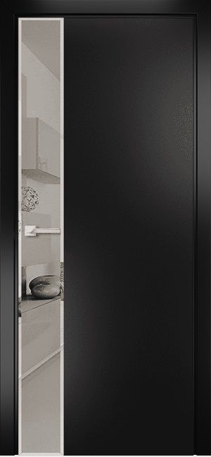 Двери в интерьере - Дверь Оникс Сеул эмаль черная, лакобель черный