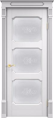 Двери в интерьере - Дверь Итальянская Легенда массив ольхи ОЛ7.3 эмаль белая, стекло мателюкс