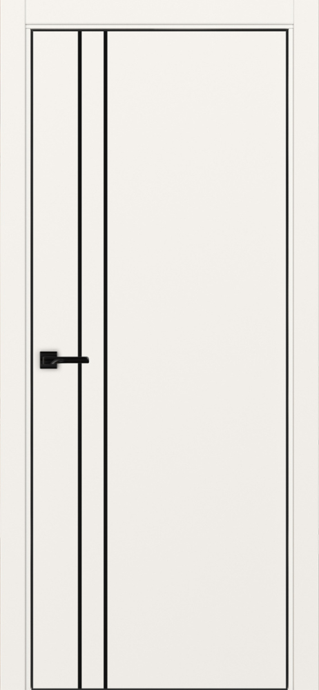 Двери в интерьере - Дверь Эко 205 бежевый молдинг SB, кромка AL черная SB с 4-х сторон, глухая