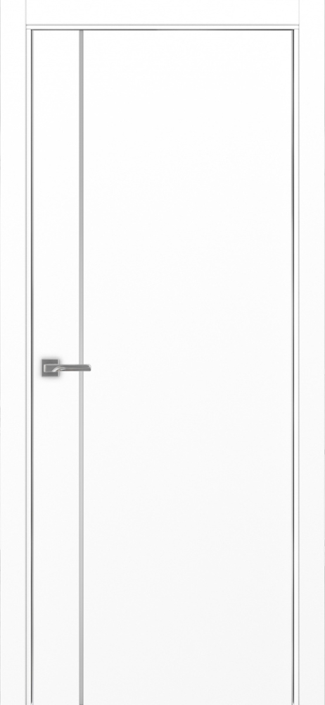Двери в интерьере - Дверь Эко 204 белый снежный молдинг SC, кромка AL хром SC с 2-х сторон, глухая
