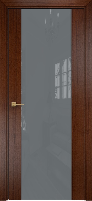 Двери в интерьере - Дверь Оникс Парма 1 красное дерево с черной патиной, глухая лакобель RAL 7040