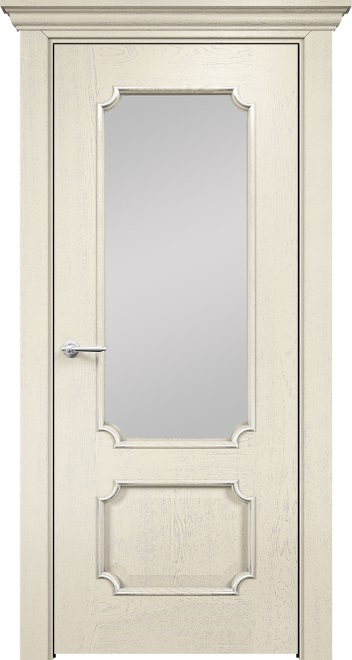 Двери в интерьере - Дверь Оникс Палермо эмаль слоновая кость патина серебро, сатинат