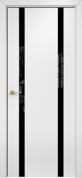 Двери в интерьере - Дверь Оникс Престиж 2 эмаль белая, триплекс черный