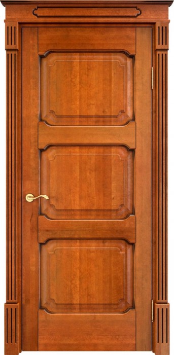 Дверь Итальянская Легенда массив ольхи ОЛ7.3 медовый с патиной орех, глухая. Фото №2