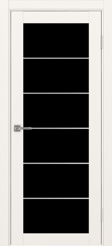 Двери в интерьере - Дверь Эко 501.2 АСС бежевый молдинг SC, lacobel черный