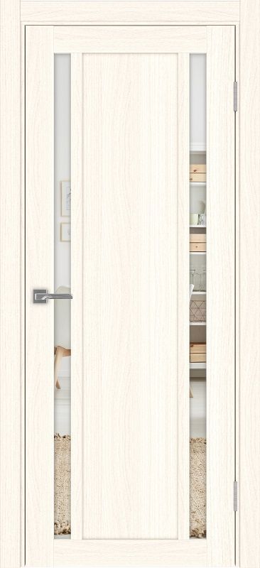Двери в интерьере - Дверь Эко 522.212 ясень светлый, lacobel белый