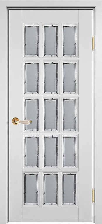 Двери в интерьере - Дверь ДР массив дуба Грация эмаль белая, стекло