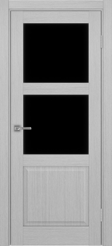 Двери в интерьере - Дверь Эко 630.221 ОФ3 дуб серый, lacobel черный
