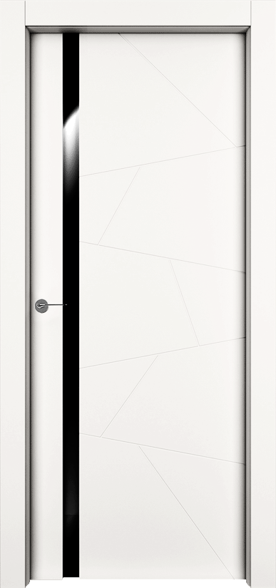 Двери в интерьере - Дверь Берген эмаль RAL 9010, триплекс черный, глухая