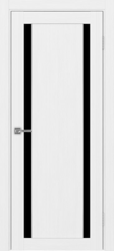 Двери в интерьере - Дверь Эко 523.221 белый лед, lacobel черный