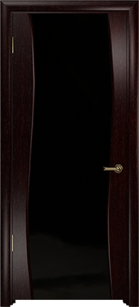 Дверь Арт Деко Вэла венге, черный триплекс