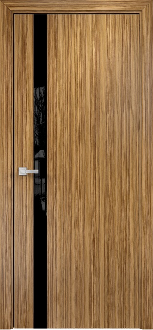 Двери в интерьере - Дверь Оникс Верона 1 зебрано, глухая, триплекс черный