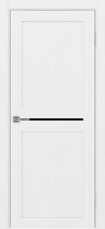 Двери в интерьере - Дверь Эко 520.121 белый лед, lacobel черный