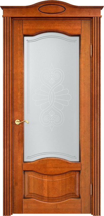 Дверь Итальянская Легенда массив ольхи ОЛ33 медовый с патиной орех, стекло 33-1