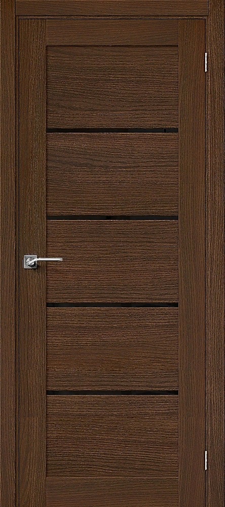 Двери в интерьере - Дверь Браво Вуд Модерн-22 дуб золотой, лакобель черный зеркало "Black Star"