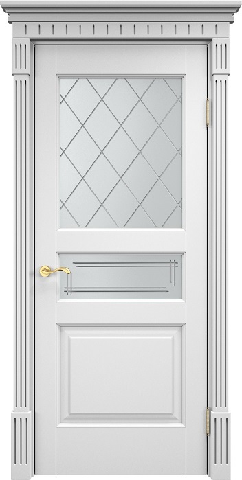 Двери в интерьере - Дверь Итальянская Легенда массив ольхи ОЛ5 эмаль белая, стекло 5-2