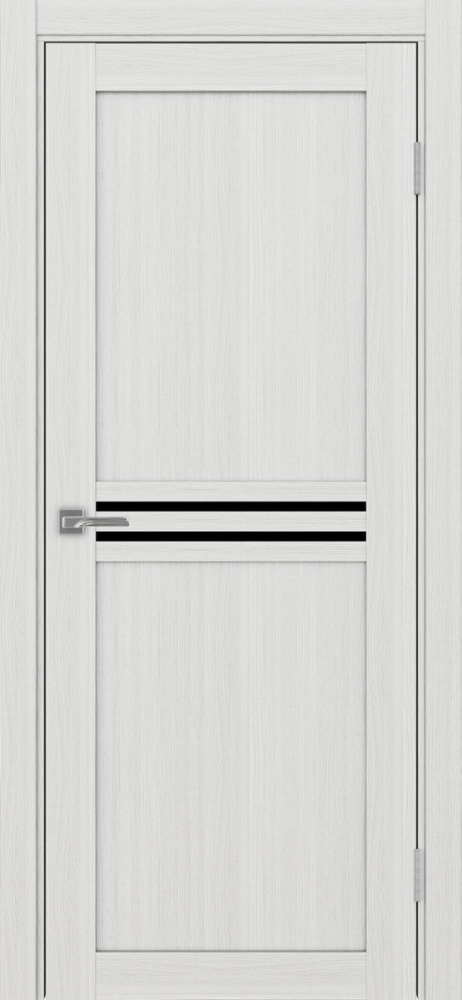 Двери в интерьере - Дверь Эко 552.12 ясень серебристый, lacobel черный