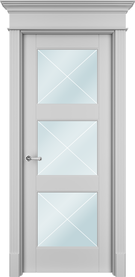 Двери в интерьере - Дверь Тан33Хс белая, сатинат